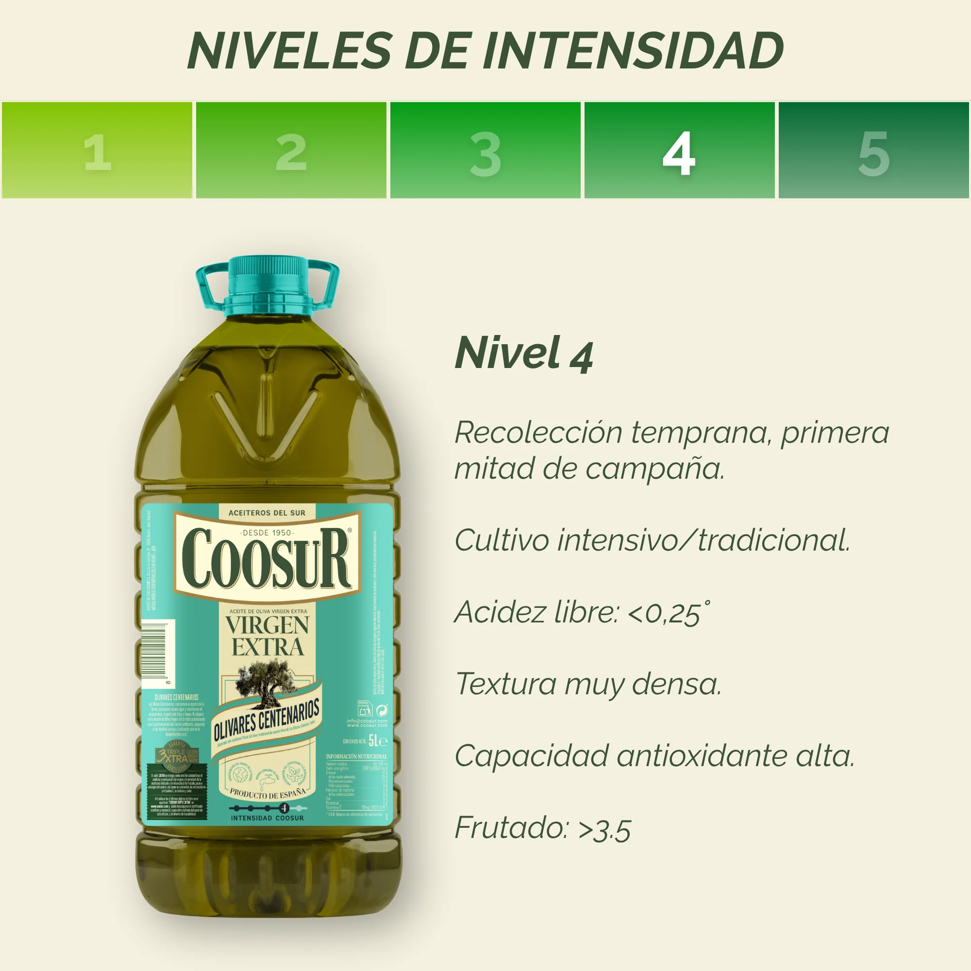Aceite de oliva virgen extra Coosur 5L Olivares Centenarios - Image 5