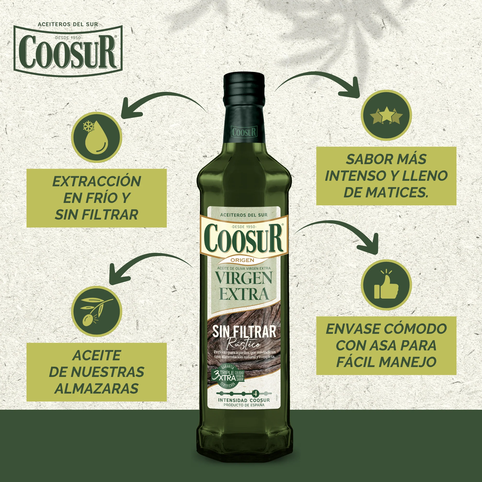 Aceite de oliva virgen extra sin filtrar 750 ml - Image 2
