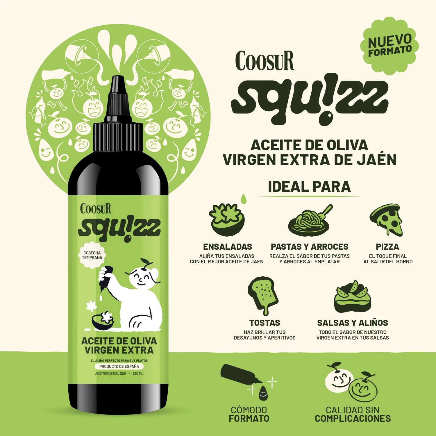 Combo Aceite de Oliva Virgen Extra Coosur Squizz 2x620 ml - Image 5