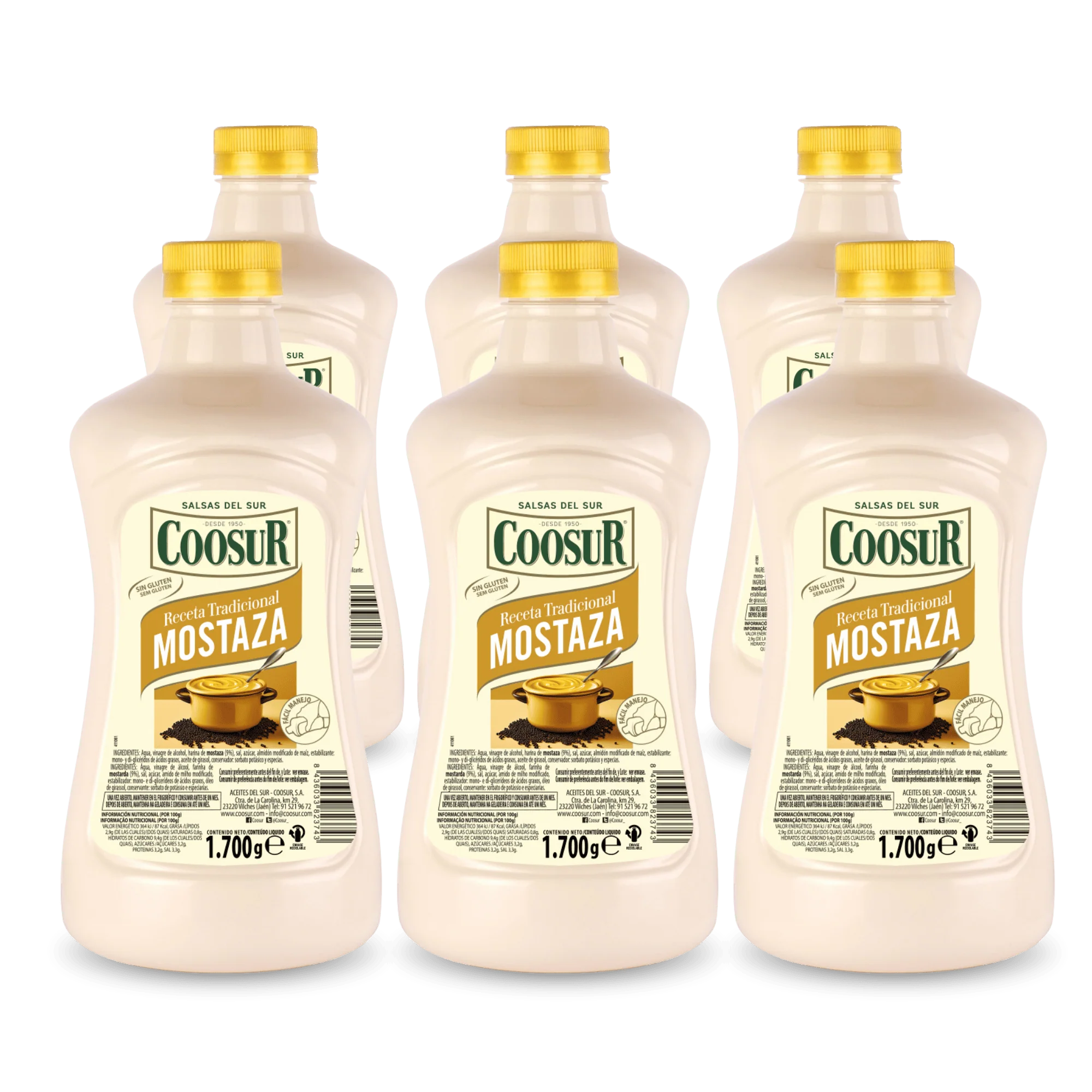 Pack de 6x1700 gr Mostaza Coosur